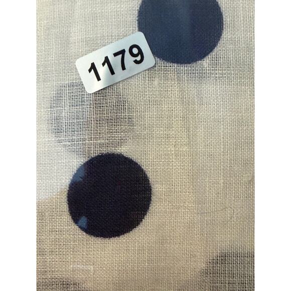 Maeve Anthropologie Linen Shirt Medium Blue Polka Dot Relaxed Button Dow Career - Picture 13 of 13